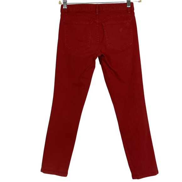 Tory Burch Alexa Cropped Skinny Jeans in Acai Red, size 26 - Picture 3 of 9